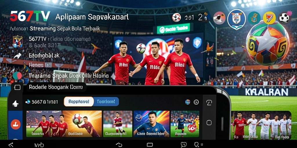 Screenshot 567TV menampilkan aksi seru dalam pertandingan sepak bola.