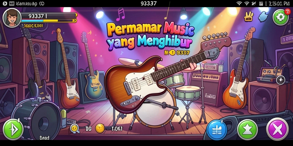 Tampilan gameplay menarik dalam permainan musik 93337.