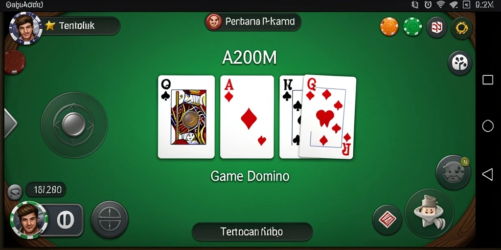 Screenshot gameplay A200M menampilkan keseruan bermain Domino yang mengasyikkan.