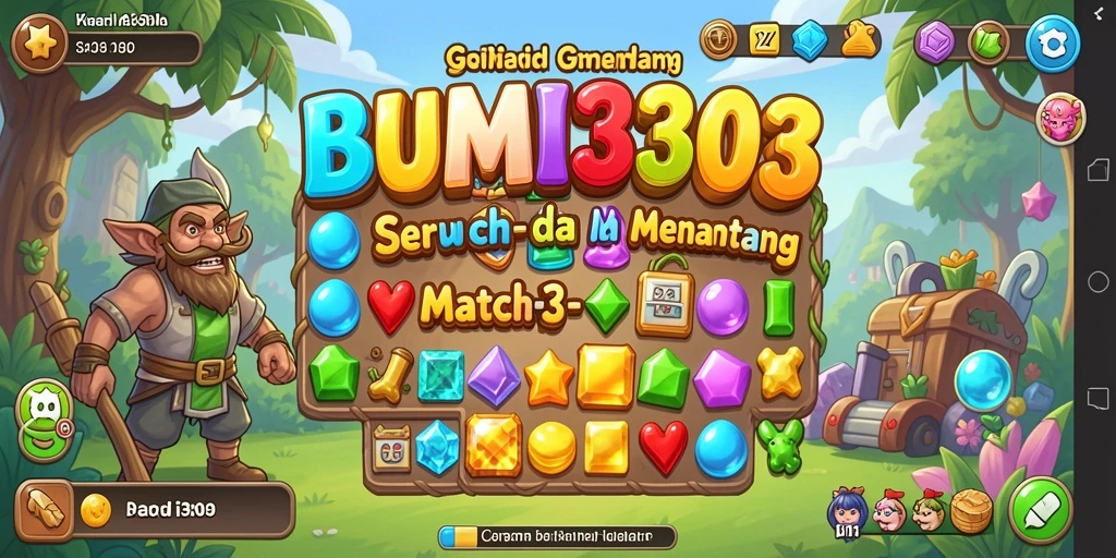 Screenshot gameplay BUMI303 dengan tantangan Match-3 yang menarik.