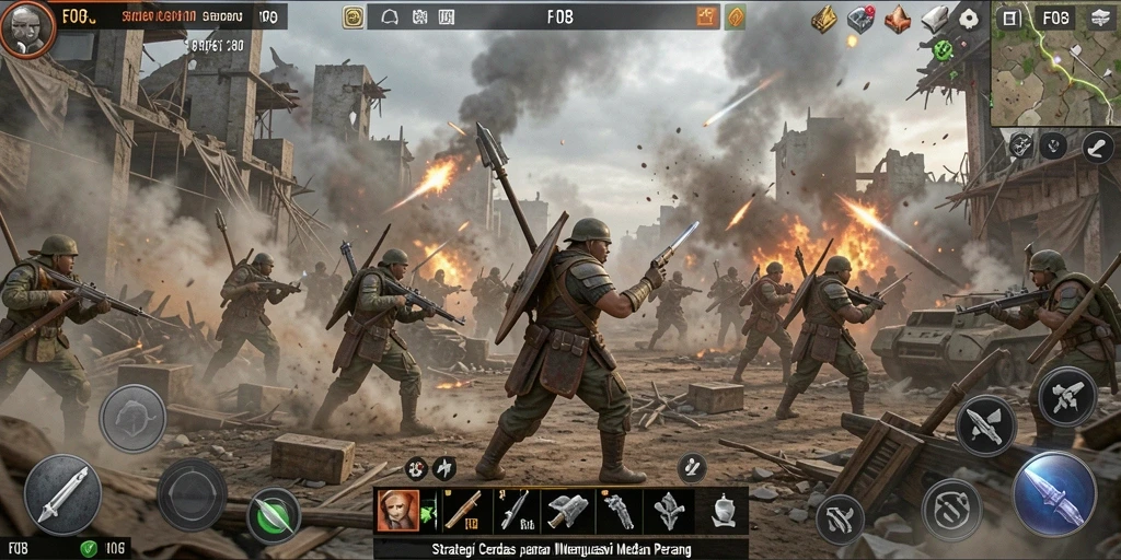 Tampilan aksi strategis di F08 dengan pertempuran seru dan grafis detail.