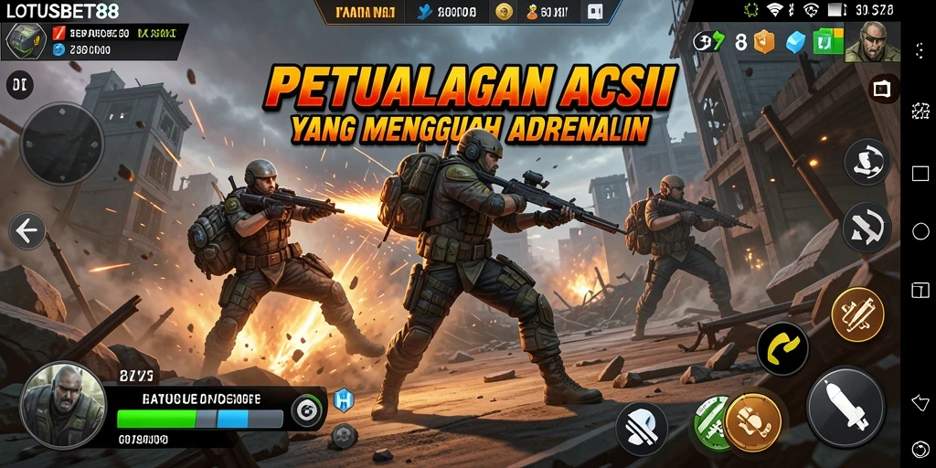 Tampilan aksion mendebarkan dari gameplay LOTUSBET88.