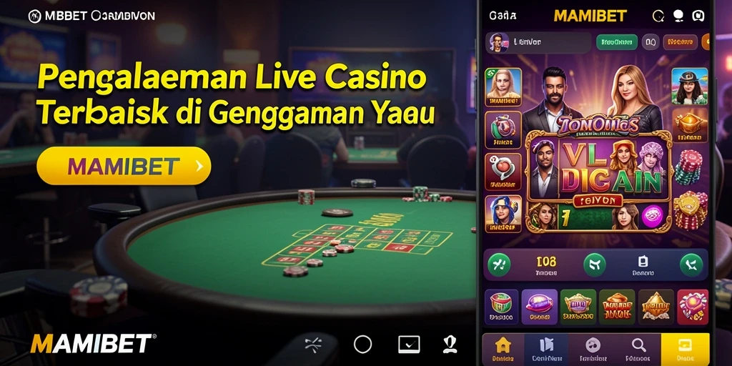Gameplay MAMIBET yang menampilkan dealer langsung dari kasino.