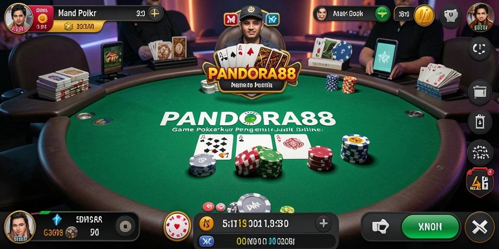 Screenshot gameplay PANDORA88 menampilkan pengalaman poker yang seru.