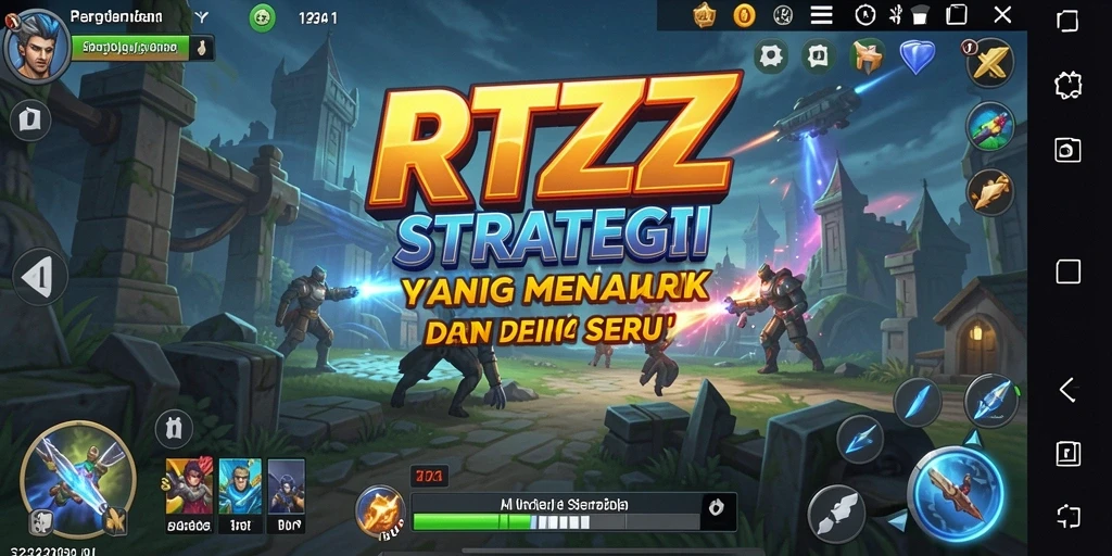 Screenshot gameplay RTZZ menampilkan pertempuran strategis yang seru.