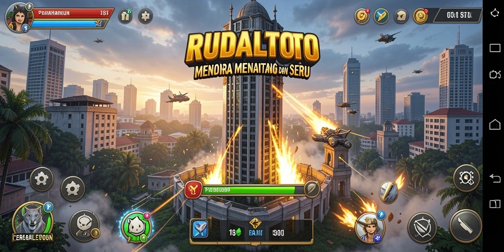 Tampilan menarik dari gameplay RUDALTOTO dengan strategi Tower Defense.
