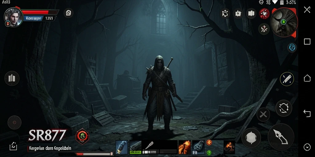 Gameplay menegangkan di dunia kelam SR877.
